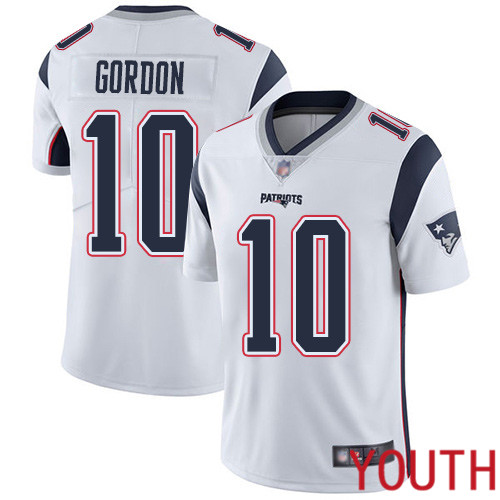New England Patriots Football #10 Vapor Untouchable Limited White Youth Josh Gordon Road NFL Jersey->youth nfl jersey->Youth Jersey